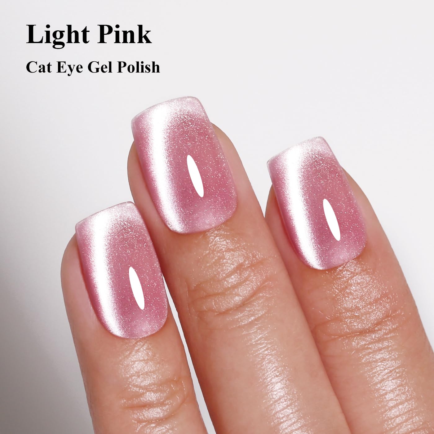 Imtiti Cat Eye Gel Nail Polish, Light Pink Holographic Magnetic Crystal Nail Gel Polish With Magnet Glittery Galaxy Spring Summer Kit Soak Off UV Led 10ML-GlimoraGlow