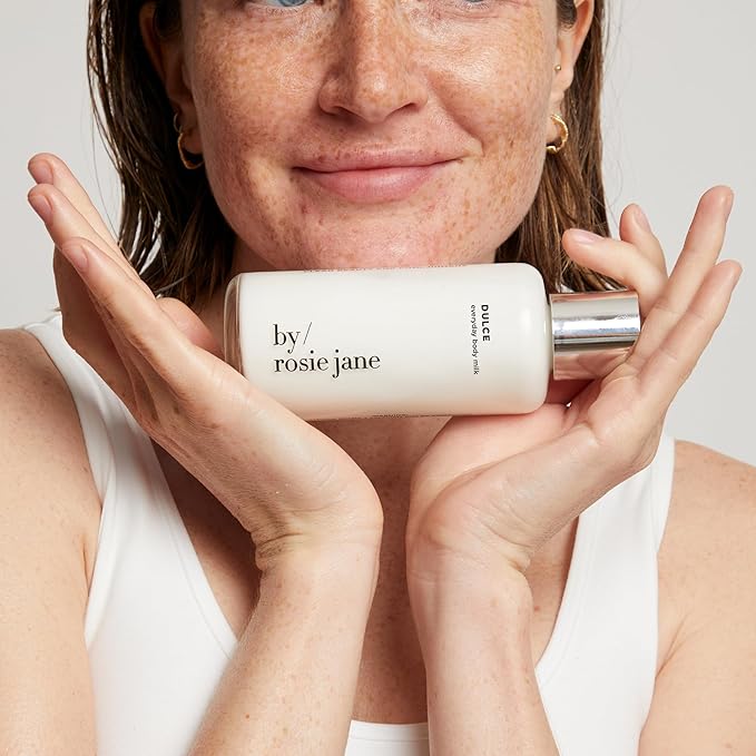 By Rosie Jane Everyday Body Milk (Dulce) - Hydrating Toner & Body Moisturizer to Help Even Skin Tone - Infused with Soothing Aloe Vera and Turmeric Root to Promote Anti-Aging (5 Ounce)-GlimoraGlow