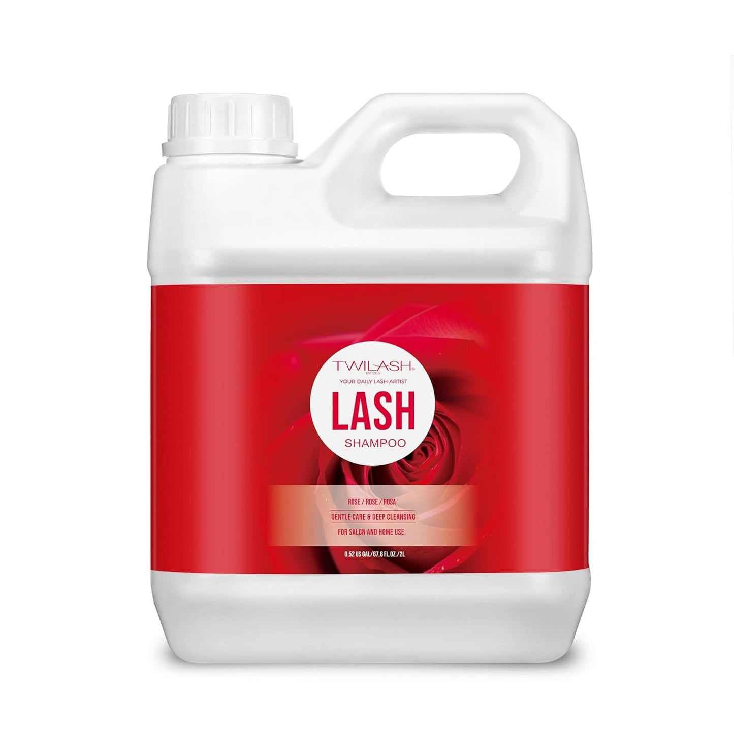 Lash Shampoo Bulk, Eyelash Cleanser for Extensions 2 Liters, Safe Makeup Remover, Non-irritating or Burning Eyelid Foaming Cleanser for Professional Salon and Home Use (Rose-2L)-GlimoraGlow