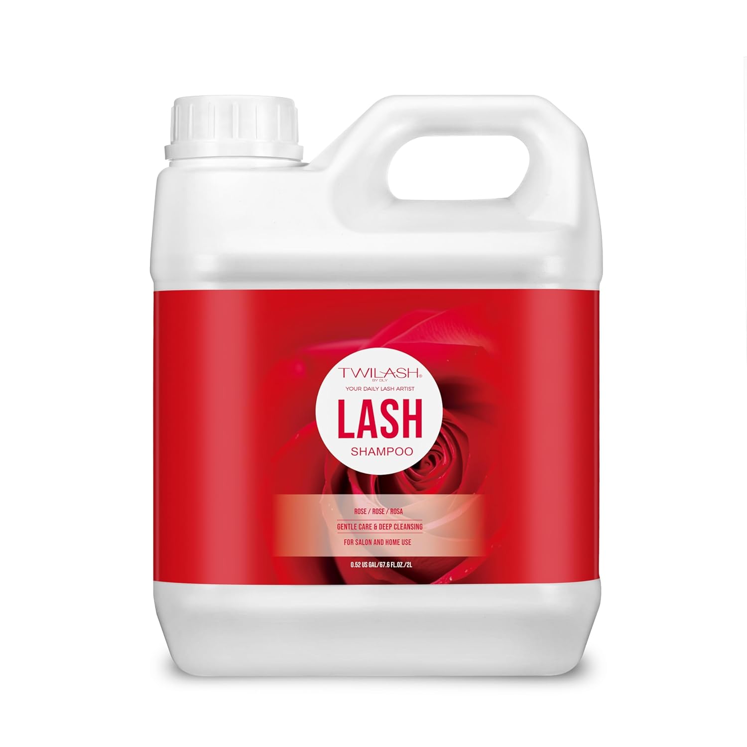 Lash Shampoo Bulk, Eyelash Cleanser for Extensions 2 Liters, Safe Makeup Remover, Non-irritating or Burning Eyelid Foaming Cleanser for Professional Salon and Home Use (Rose-2L)-GlimoraGlow