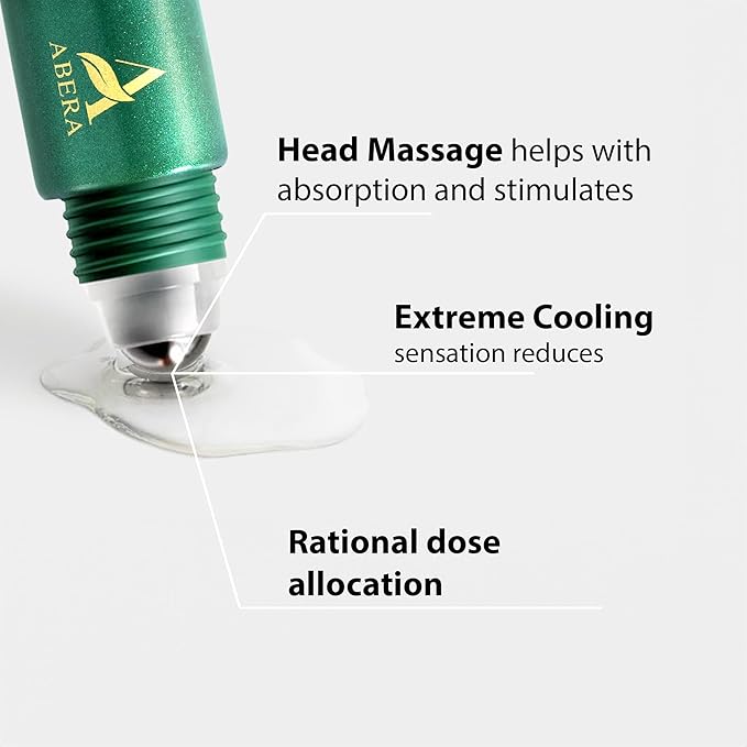 Abera Eye Roller Serum with Mint Essence, Vitamin C and Peptides - Energizing Serum for Dark Circles and Puffiness, Fine Lines Serum, 0.34 fl oz-GlimoraGlow