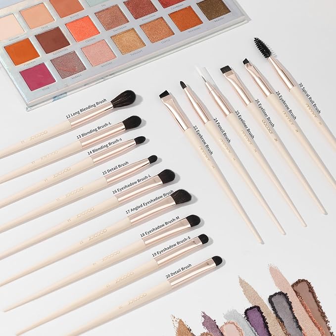 Docolor Makeup Brushes Set Professional 30Pcs Makeup Brushes Premium Synthetic Powder Kabuki Foundation Contour Blush Concealer Eye Shadow Blending Eyeliner Crease Eyebrow Make Up Brush Kit - Beige-GlimoraGlow