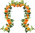 UKELER 2 Pack Artificial Flower Garland Rose Floral Vines Artificial Flowers Hanging Rose Flower Plants for Garden Craft Home Decor, Orange