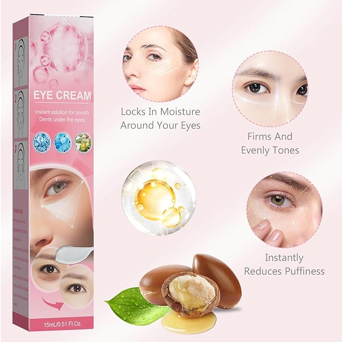 Instant Under Eye Cream, Ream For Eye Bags, Moisturizing Eye Cream, Anti-Wrinkle Eye, Brightening Eyes Tightener Cream, Helps To Instantly Reduce The Puffy Eye Look（2pcs）-GlimoraGlow