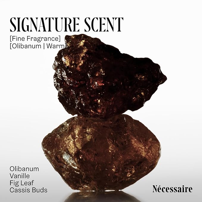 Nécessaire The Body Lotion with Pump. Olibanum. Multi-Peptide Firming to Moisturize + Strengthen. 2.5% Niacinamide, Vitamin C/E + Omega 6/9. Notes of Vanilla, Fig Leaf, & Cassis Buds. 450ml/15.2 fl oz-GlimoraGlow