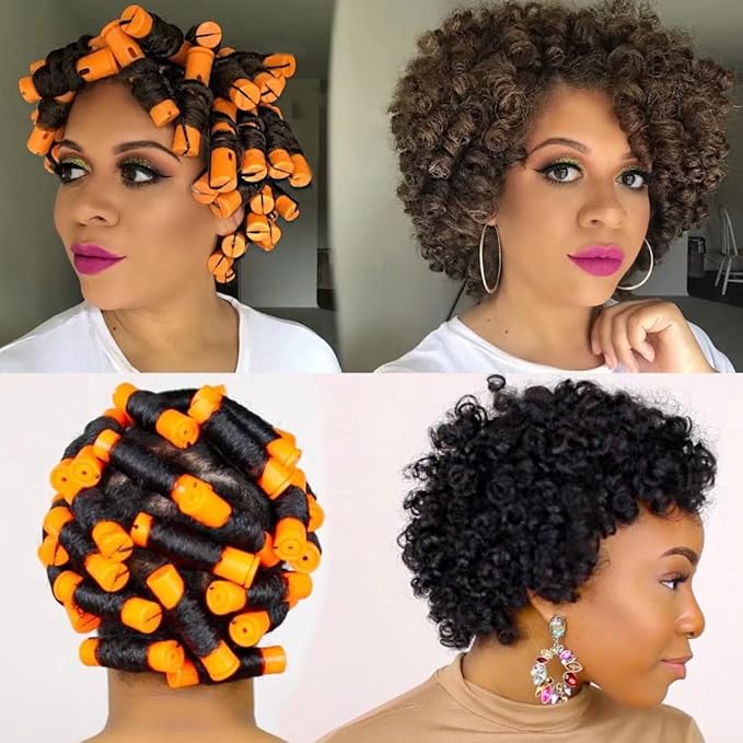 100pcs Hair Curling Rods Set - Plastic Cold Wave Rollers for Natural, Long or Short Hair Styling - Women's DIY Hairdressing Tools in Orange, Purple, Gray, Blue, Yellow-GlimoraGlow