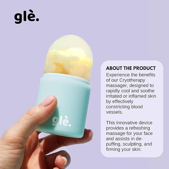 Cryotherapy Ice Massager Infused with Retinol - Cryo ICY Pops Face Massage Ice Roller | Cryotherapy Cooling Facial Ice Massager - for Face & Eyes-GlimoraGlow