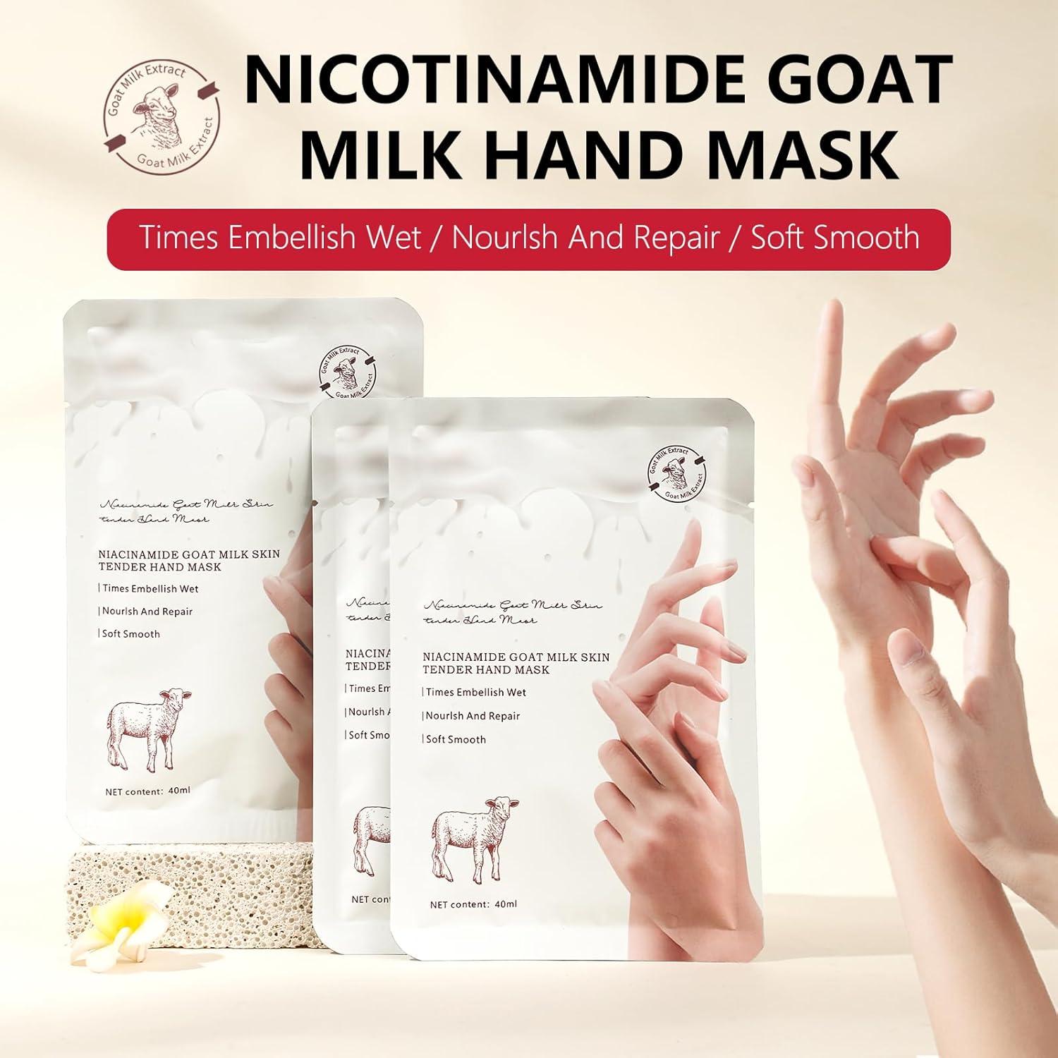 Hydrating Hand Foot Masks Set for Women Men,5 Pack Glove Mask for Dry Hand & 5 Pack Socks Mask for Dry Cracked Feet（Milk）-GlimoraGlow