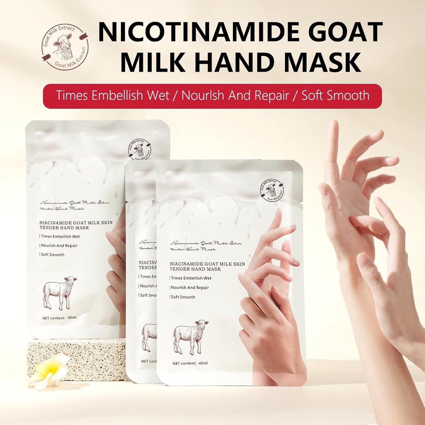 Hydrating Hand Foot Masks Set for Women Men,6 Pack Glove Mask for Dry Hand & 6 Pack Socks Mask for Dry Cracked Feet（Milk）-GlimoraGlow