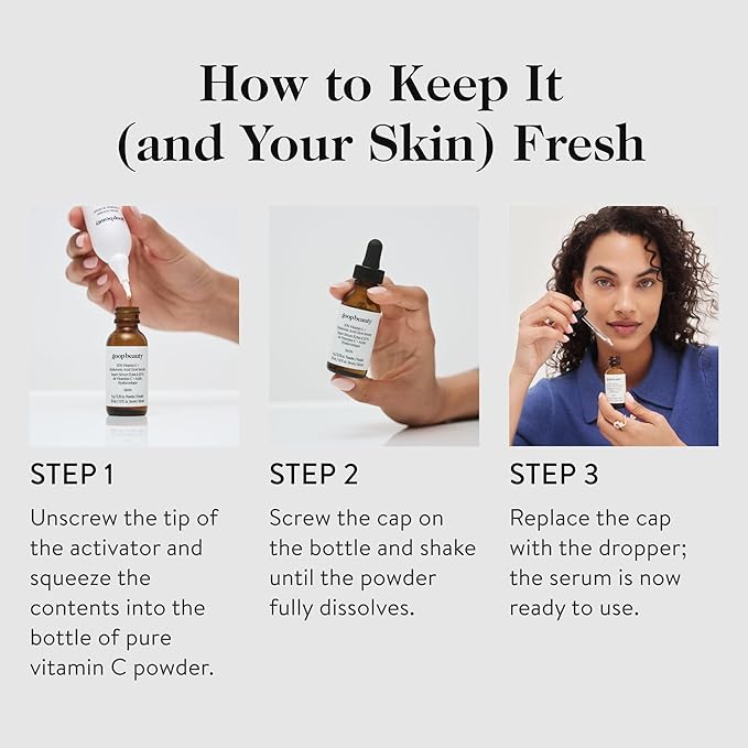 goop Beauty 20% Vitamin C + Hyaluronic Acid Serum | Improves Tone, Texture, & Hydration | L-ascorbic Acid and Hyaluronic Acid | Paraben and Silicone Free | 1 fl oz-GlimoraGlow