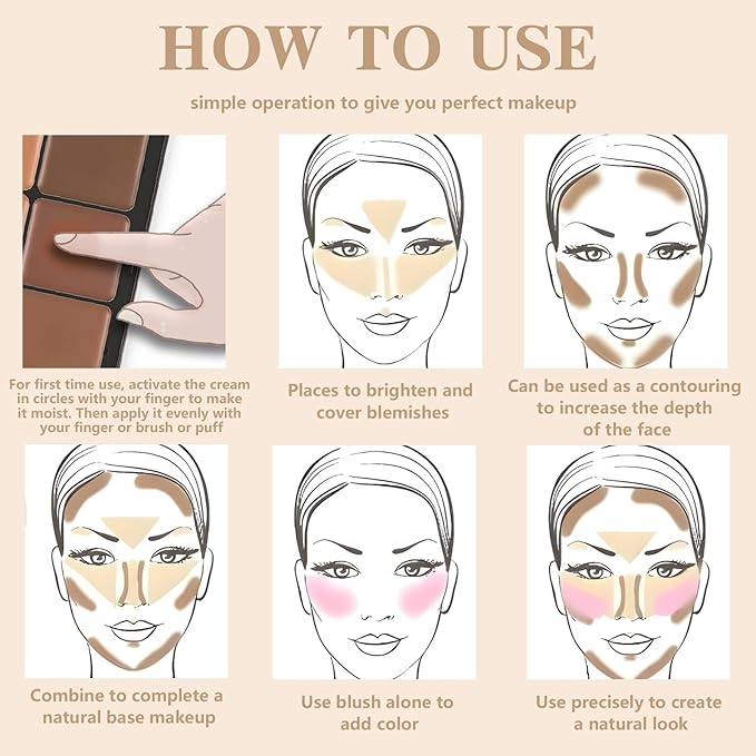 12 Colors Color Correcting Concealer Foundation Palette, Cream Blush and Concealer Palette, Long Wearing Smudge Proof Blendable Matte Finish Blush Powder Highlighter Cream Contour Palette Makeup (02)-GlimoraGlow