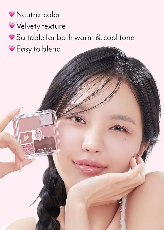 I'M MEME Wonder Soft Layer Palette - 7 Shades | Portable Size, Versatile, Blendable, Neutral Colors with Soft Texture, 02 My Bunny, 0.23 Oz-GlimoraGlow