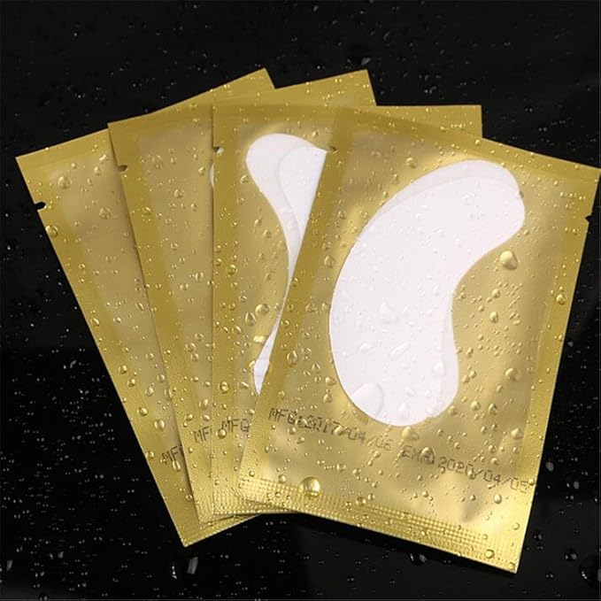 100 Pairs Set，Eye Gel Patches,Under Eye Pads Lint Free Lash Extension Eye Gel Patches for Eyelash Extension Eye (gold)-GlimoraGlow