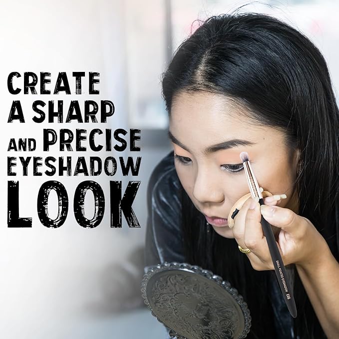 Profusion Cosmetics Small Pointed Precision Synthetic Eyeshadow Brush Pigments and Glitter Eye Concealer Tapered Bristles for Blended Crease and Eyeliner Smudger Quality Brush-GlimoraGlow