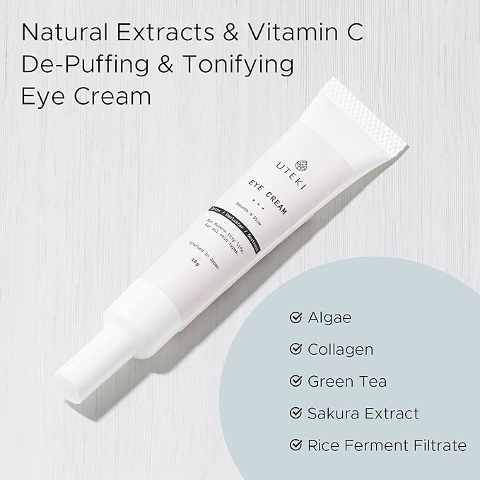 Japanese Anti Aging Firming Eye Cream - Anti Wrinkles & Puffiness - Minimize Bags Under Eyes Fine Lines & Dark Circles - Hydrating and Brightening with Collagen & Arginine (0.35 Fl Oz -10 g)-GlimoraGlow