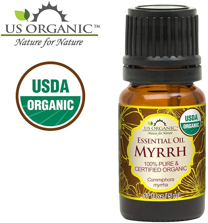 US Organic 100% Genuine Myrrh Essential Oil - Sourced from The Horn of Africa, USDA Certified Organic, Extracted by Hydro-Distillation (Myrrh, 5 ml)-GlimoraGlow