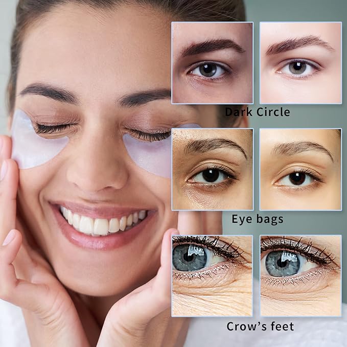 Hyaluronic Panthenol Under Eye Patches Vegan Firming Eye Gel Mask for Wrinkle, Puffy Eye, Dark Circle Treatment 30 Pairs-GlimoraGlow