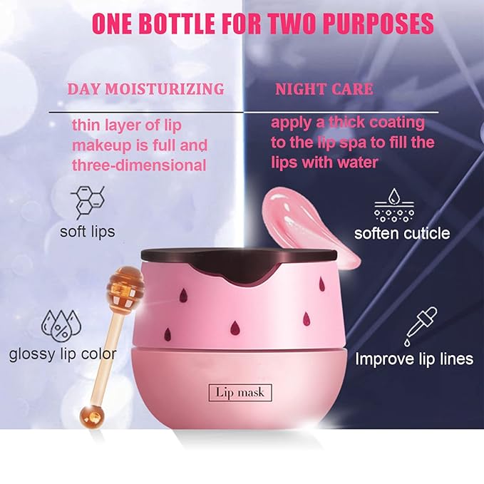 2 Pack Strawberry Lip Mask Strawberry Lip Balm Pot Propolis Moisturizing Hydrating Lip Sleeping Mask Prevention Dry and Cracked Lip Scrubs Exfoliator (2-Strawberry)-GlimoraGlow