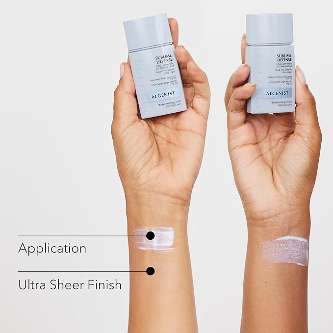 Algenist Sublime Defense Ultra Lightweight UV Defense Fluid SPF50 - Sheer, Oil-Free Face Sunscreen with Vitamin E, Echinacea & Green Tea - Non-Comedogenic & Hypoallergenic Skincare (30ml / 1oz)-GlimoraGlow