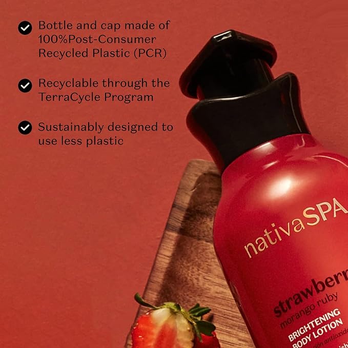 Nativa SPA by O Boticário, Ruby Strawberry Antioxidant Body Lotion, Brightening Vitamin C and Nourishment for Radiant Skin, 13.5 Ounce-GlimoraGlow