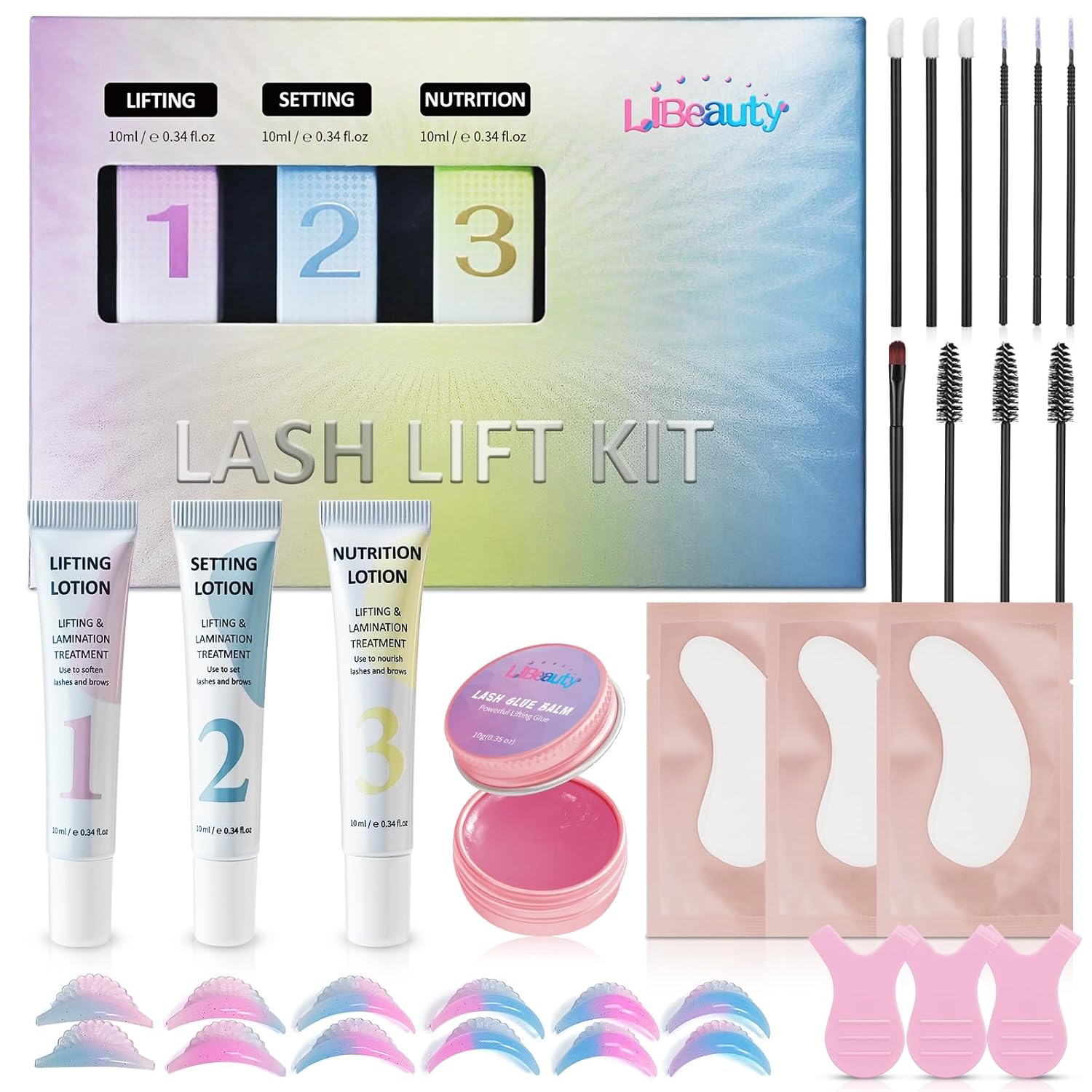 Libeauty Tube Design Lash Lift Kit with Glue Balm, Brow Lamination Kit, Easy to Apply for Salon and Beginner-GlimoraGlow