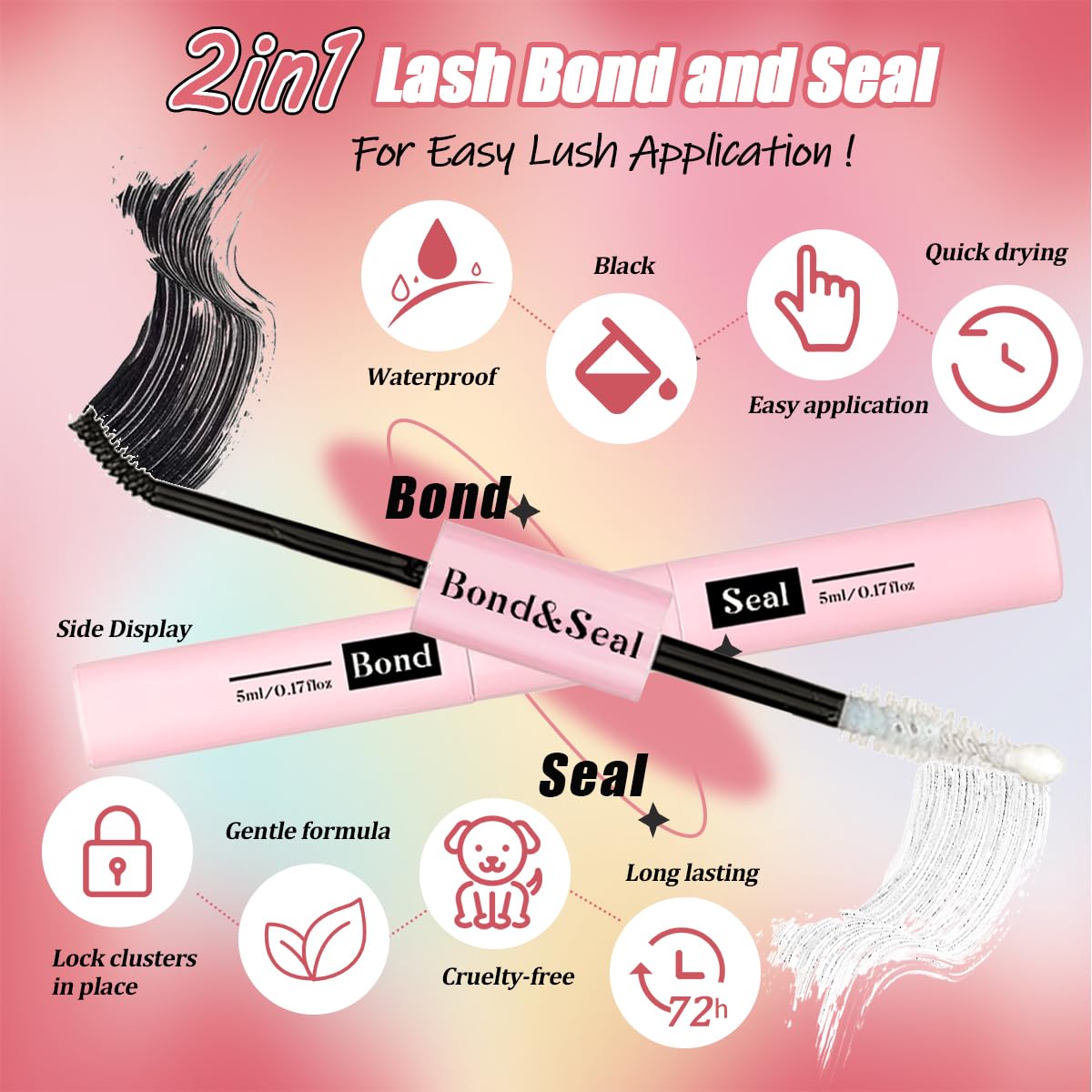 DIY Lash Extension Kit 720Pcs 10-18mm D Curl Lashes Clusters with Lash Bond and Seal Glue Remover Lash Shampoo Cleansing Brush Headband Wristband Tweezers Eyelash Brush Applicator-GlimoraGlow