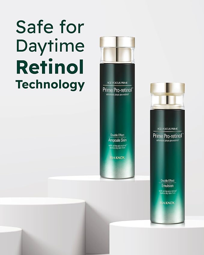 Isa Knox AGE FOCUS PRIME DOUBLE EFFECT SKINCARE - Korean Skincare, Lightweight but Nourishing Toner, Emulsion Lotion, Serum, Cream, Cleansing Foam (417ml / 14.10 Fl Oz)-GlimoraGlow