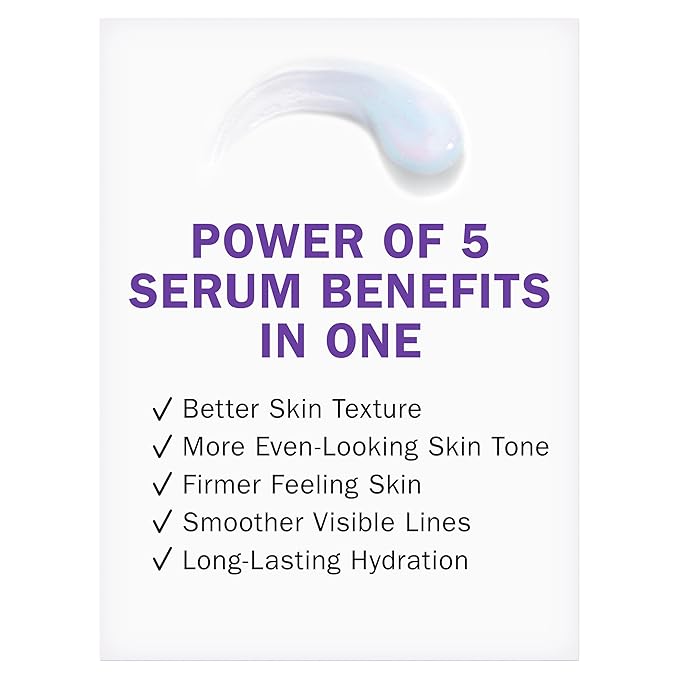 Olay Super Serum - Niacinamide, Vitamin C & E, Collagen Peptide, AHA - 5-in-1 Skin Care Benefits for Face - Healthy Glow, Brightening, Hydrating, Smoothing, Firming, Evens Tone, Anti-Aging, 1.0 Oz-GlimoraGlow