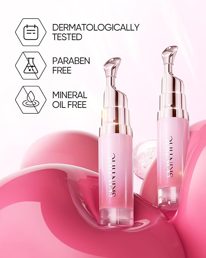 Hydrating Brightening Lip Serum, Nourishing Hydration Tinted Lip Stain, Plumping Lip Gloss with Polypeptide Squalane (00 Clear)-GlimoraGlow