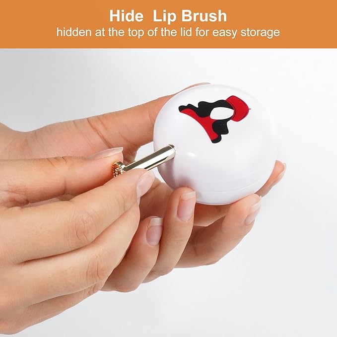 2 Pack Lip Balm Containers,Plastic Portable Empty Lip Balm Container with Mirror and Silicone Lip,Empty Lipstick Dispenser Box for Travel,Home-GlimoraGlow