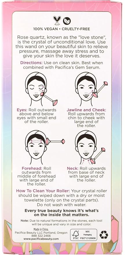 Pacifica Future Youth Stainless Steel Face Roller – Cooling Dual Gua Sha Facial Massager for Sculpting, Contouring & De-Puffing – Anti-Aging Skin Care Tool for Wrinkles & Fine Lines Lymphatic Drainage-GlimoraGlow