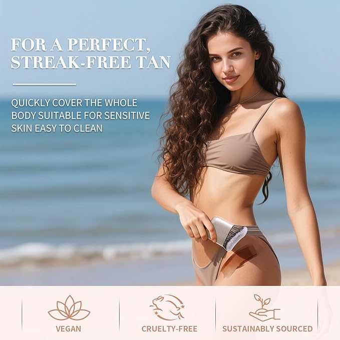 docolor Self Tanner Brush Body Makeup Brush for Flawless Face and Body Makeup, Sunless Tanner Blending Brush Body Brush for Self Tanner, Bronzer, Foundation, Vegan & Cruelty Free-GlimoraGlow