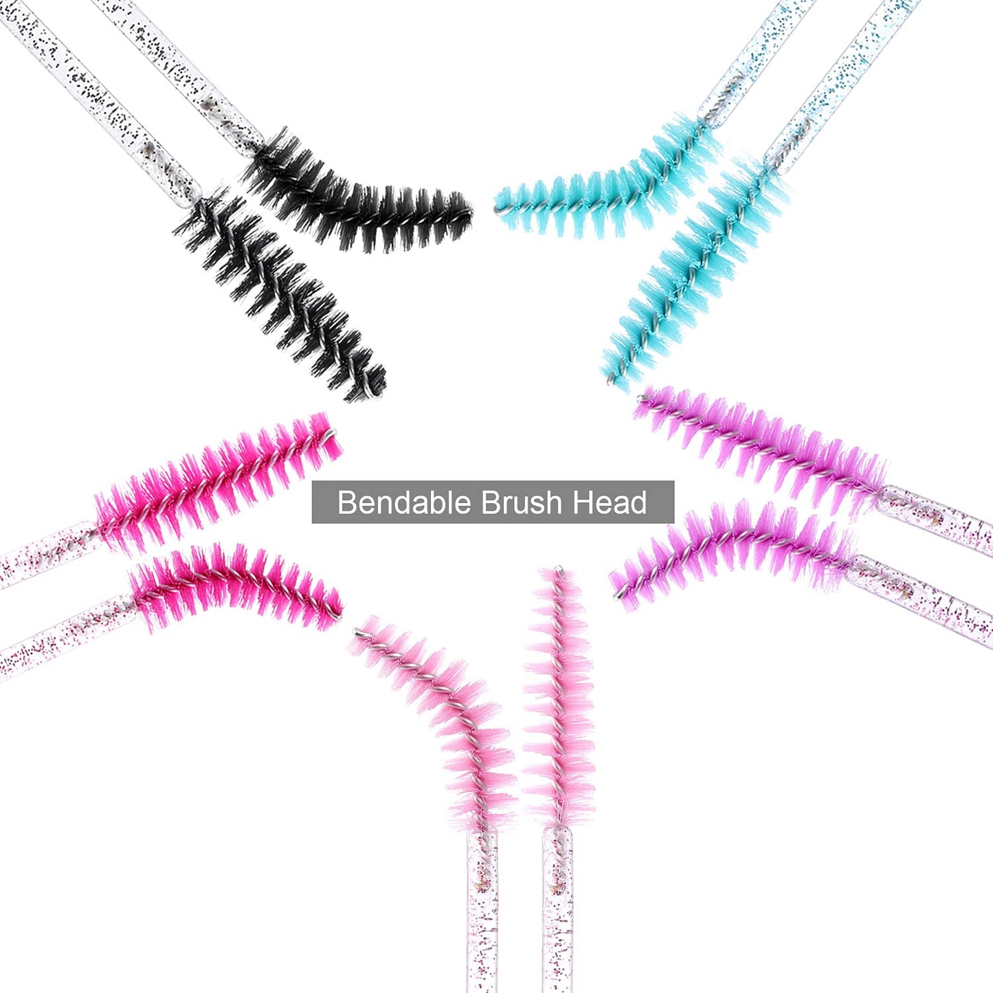 Tbestmax 2000 Disposable Mascara Wands Eyelash Brush Spoolies for Eyebrow Eye Lash Extension Colorful-GlimoraGlow