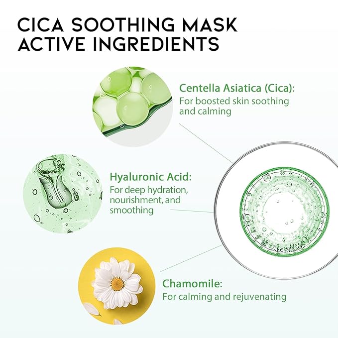 #OOTD Face Mask Korean Skincare for Dry Sensitive Skin | Hydrating, Revitalizing, Calming, Collagen, Ceramide, Cica, Vitamin C Serum Sheet Masks (12EA)-GlimoraGlow