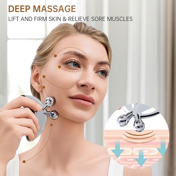 Ice Face Roller-3D Butterfly roller for Women,Stainless Steel Gua Sha Facial Massager Tool for Skin Tightening,2-in-1 Body Gua Sha Massager Tool for Muscle Ache&Lymphatic Drainage,Butterfly Decoration-GlimoraGlow