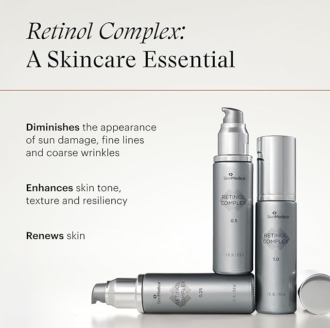 SkinMedica Retinol 0.5 Complex - Retinol Serum for Face, Age-Defying Advanced Retinol Cream That Renews Skin and Diminishes the Appearance of Fine Lines and Wrinkles, 1 Fl Oz-GlimoraGlow