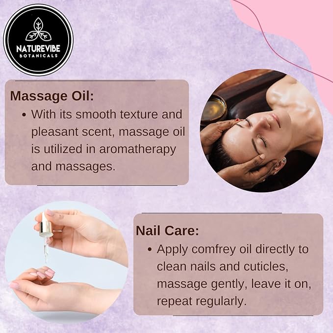 Naturevibe Botanicals Comfrey Oil 32 Ounces | 100% Pure and Natural | Great for Skin Care and Hair Care-GlimoraGlow