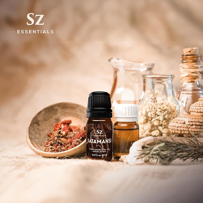 Jatamansi Essential Oil aka Spikenard - 100% Pure & Undiluted - Extracted from Nardostachys Jatamansi - Strong & Powerful Scent with Earthy Overtones - Therapeutic Grade - 0.17oz-GlimoraGlow