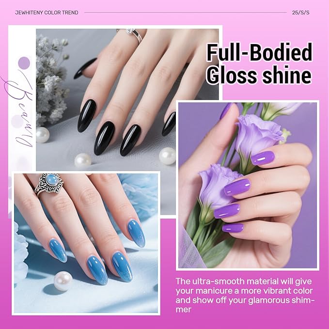 JEWHITENY Poly Gel Nail Kit 28 Colors Nude Gray Glitter with Nail Lamp Base Top Coats Builder Gel All-In-One Set Ideal for Designs DIY At Home Need U V Lamp Curing-GlimoraGlow
