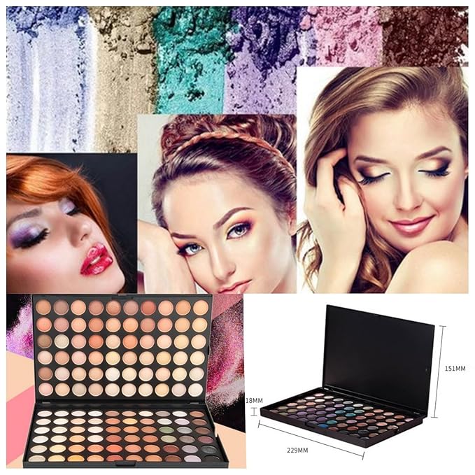 120 Nude Eyeshadow Palette, Beauty Makeup Palette Multicolor Combinable Highly Pigmented Warm Color Cosmetic Sweatproof Matte Pearl Shimmer Makeup Shadow Palette Professional for Women #4-GlimoraGlow