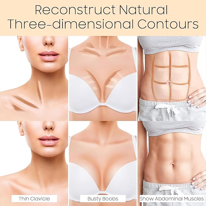 2023 Upgrade Contour Stick, 2 Colors Double-end Contour Highlighter Stick Contour Stick Face Highlighter Contour Makeup Contouring Sticks Cream Concealer (Ivory, Dark Brown)-GlimoraGlow