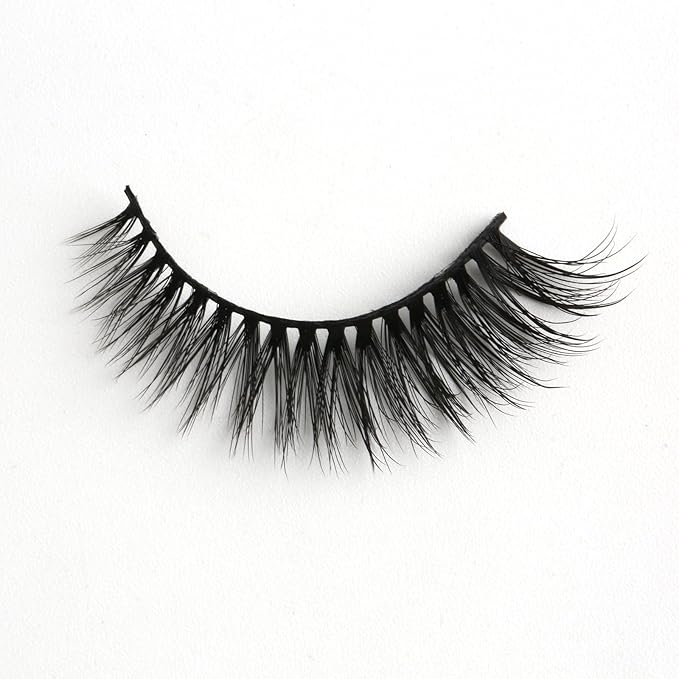 SUNWELL False Eyelashes 12mm Mink Lashes Natural Look Cat Eye Faux Mink Lashes 3D Fluffy Soft Luxury Volume Fake Lashes 10 Pairs Pack-GlimoraGlow