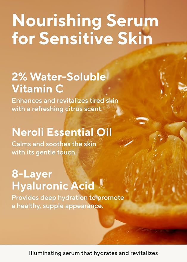 AROMATICA Glow Vita C Toning Serum Orange & Neroli 30ml/1.01 fl. oz - Orange Vitamin C Serum for Face with Hyaluronic Acid For Sensitive Skin-GlimoraGlow