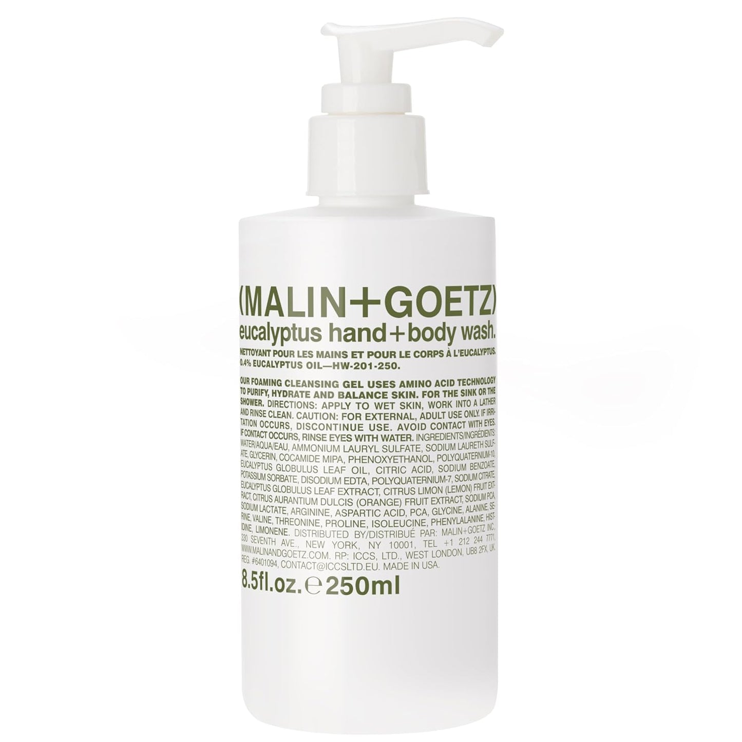 MALIN+GOETZ Eucalyptus Hand + Body Wash – natural hydrating soap,cleansing and purifying for all skin types, prevents stripping or irritation on sensitive skin. Cruelty-free. 8.5 fl oz-GlimoraGlow
