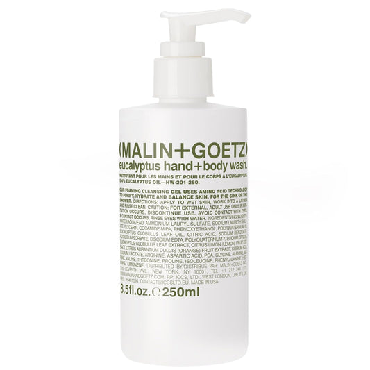 MALIN+GOETZ Eucalyptus Hand + Body Wash – natural hydrating soap,cleansing and purifying for all skin types, prevents stripping or irritation on sensitive skin. Cruelty-free. 8.5 fl oz-GlimoraGlow