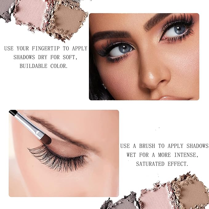 10 Colors Eyeshadow Palette Matte Naked Eye Shadow Makeup,High Pigmented, Naturing-Looking, Ultra-Blendable,Long Lasting High Pigment Nude Eyeshadow with 3 Eyeshadow Brush(Cement color)-GlimoraGlow