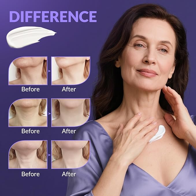 Neck Firming Cream, Wrinkle Cream for Women, Retinol Moisturizer with Collagen and Hyaluronic Acid for Neck, Face and Décolleté, 1.76 fl oz-GlimoraGlow