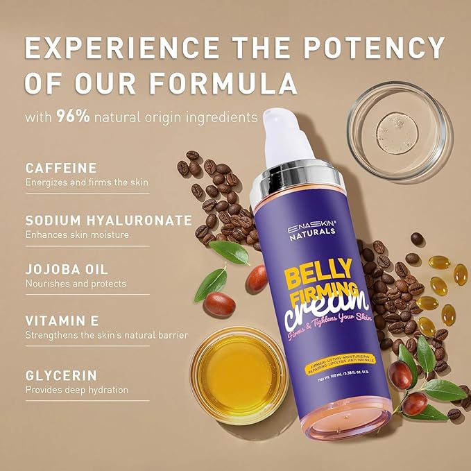 Belly Firming Cream for Tightening & Cellulite – Skin Firming Cream for Stomach, Thighs & Butt – Moisturizing & Lifting Body Lotion for Women-GlimoraGlow