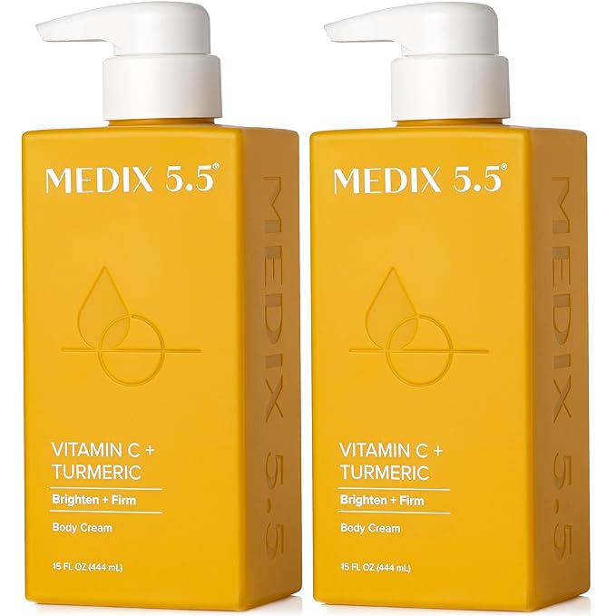 Medix 5.5 Vitamin C Cream Face Lotion & Body Lotion Moisturizer | Anti Aging Skin Care Firming & Brightening Cream Diminishes The Look Of Uneven Skin Tone, Age Spots, & Sun Damaged Dry Skin, (2-Pack)-GlimoraGlow