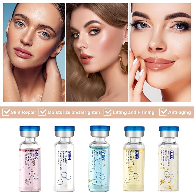 BB Facial Glow Starter Kit Facial Pigment Serum Treatment Kit,Anti-Aging Serum Pigments Set for Micro-needling Skin Treatment 10 Vials 5ml Hyaluronic Acid Ampoule foundation Essence Skin-GlimoraGlow